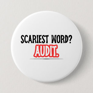 Funny Accountant Halloween - Scariest Word? Audit 7.5 Cm Round Badge