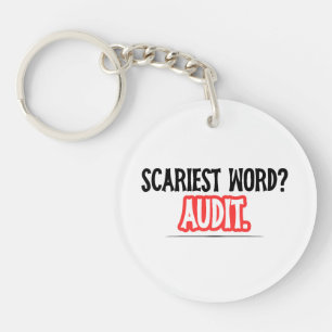 Funny Accountant Halloween - Scariest Word? Audit Key Ring