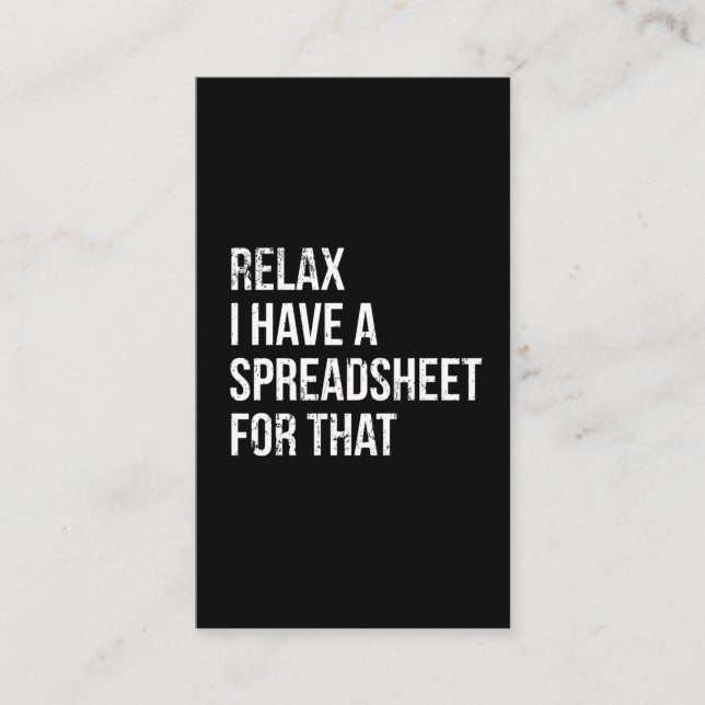 Funny Accountant Spreadsheet Joke Accounting Business Card (Front)