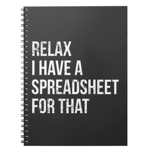 Funny Accountant Spreadsheet Joke Accounting Notebook (Front)