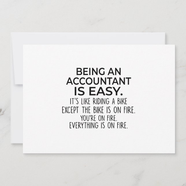 Funny Accountants - Being Accountant is Easy Thank You Card (Back)