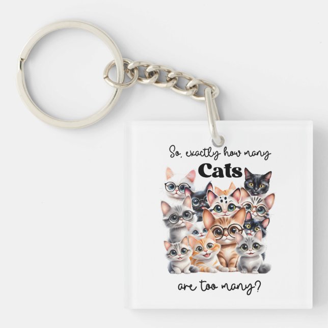 Funny Acrylic Cat Keychain (Front)