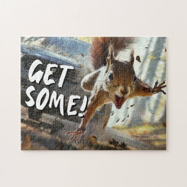 Funny Action Squirrel Jigsaw Puzzle "Get Some"			 (Horizontal)