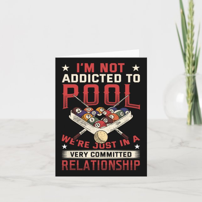 Funny Addicted To Billiards And Pool Player  Card (Front)
