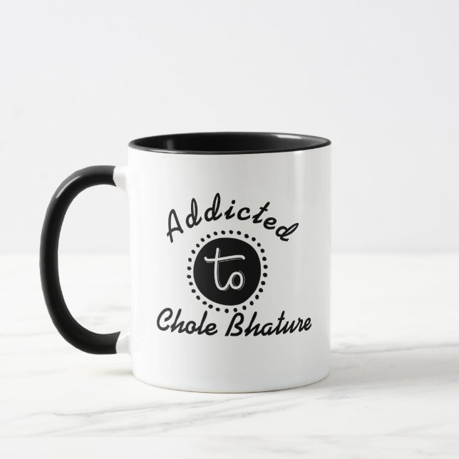Funny Addicted to Chole BhatureChai Tea Pun Mug (Left)