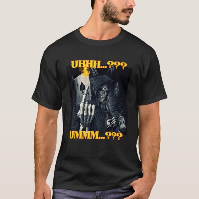 Funny ADHD Cool Edgy Hard Skeleton Meme  T-Shirt (Front)