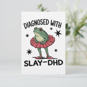Funny ADHD Frog Neurodivergent Meme Y2K Frogcore Invitation