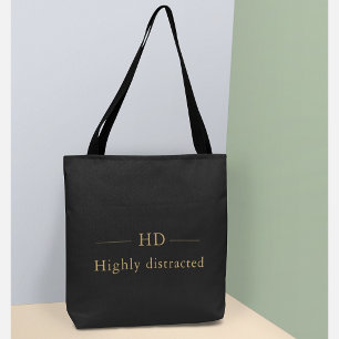 Funny ADHD Luxury Monogram – Elegant Custom Name  Tote Bag