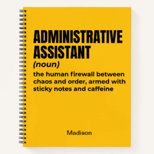 Funny Administrative Assistant Definition (B3) Notebook