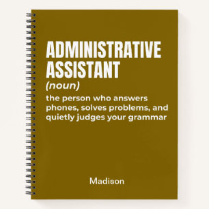 Funny Administrative Assistant Definition (W4) Notebook