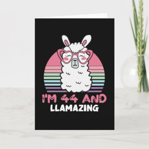  Funny Adorable Llama 44th Birthday Gift For Women Card