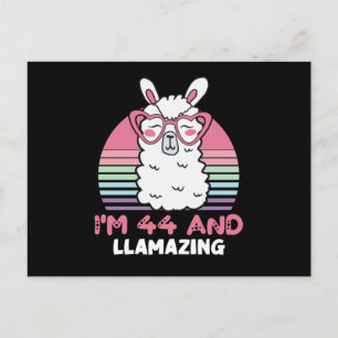  Funny Adorable Llama 44th Birthday Gift For Women Postcard