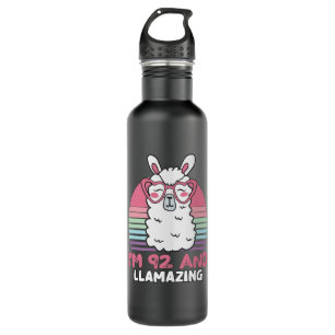 Funny Adorable Llama 92nd Birthday Gift For Women 710 Ml Water Bottle