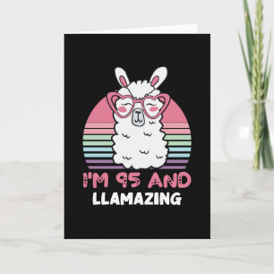 Funny Adorable Llama 95th Birthday Gift For Women Card