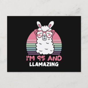 Funny Adorable Llama 95th Birthday Gift For Women Postcard