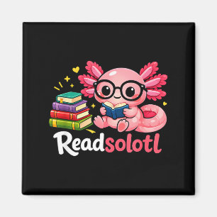 Funny adorable readsolotl book lovers librarian magnet