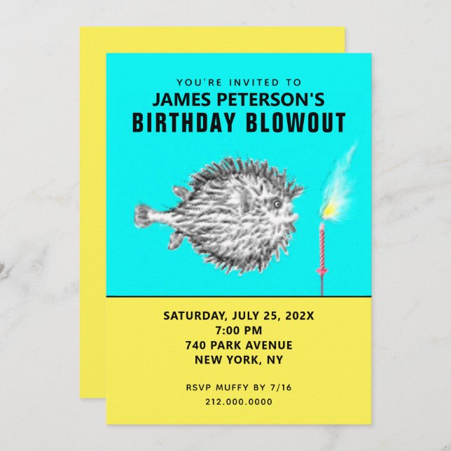 Funny Adult Birthday Invitation (Front/Back)