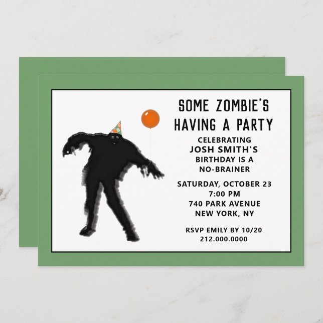 Funny Adult Birthday  Invitation (Front/Back)