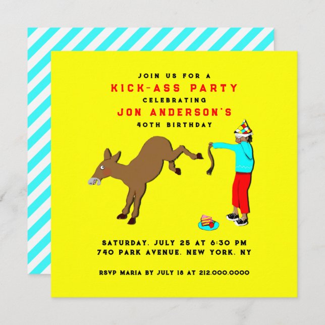 Funny Adult Birthday Invitations (Front/Back)