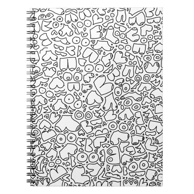 Funny adult breast pattern notebook (Front)