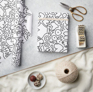 Funny adult breast pattern wrapping paper