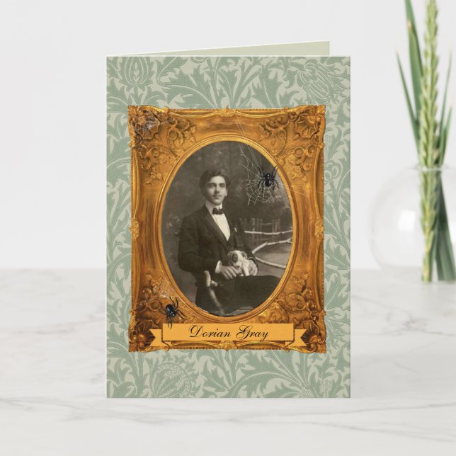 Funny Adult Dorian Grey Halloween Birthday Custom Card (Front)