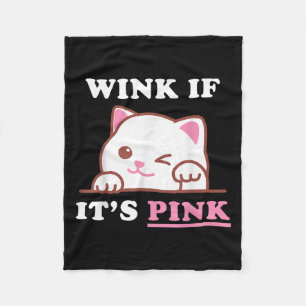 Funny Adult Humour Cute Cat Cool Pink Shocker Dirt Fleece Blanket