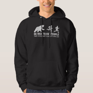 Funny Adult Humour Runner Fat People With Bear Fun Hoodie