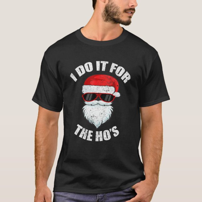 Funny Adult Naughty Christmas Dirty Pajama Ho Pj M T-Shirt (Front)