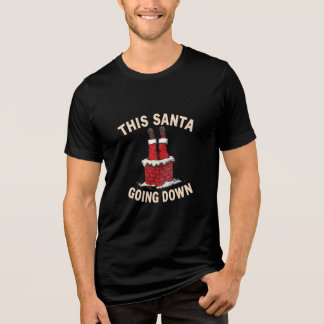 Funny Adult Santa Loves Going Down Christmas Humor Tri-Blend Shirt