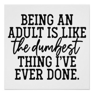 Funny Adult Text Wall Poster for Home or Office