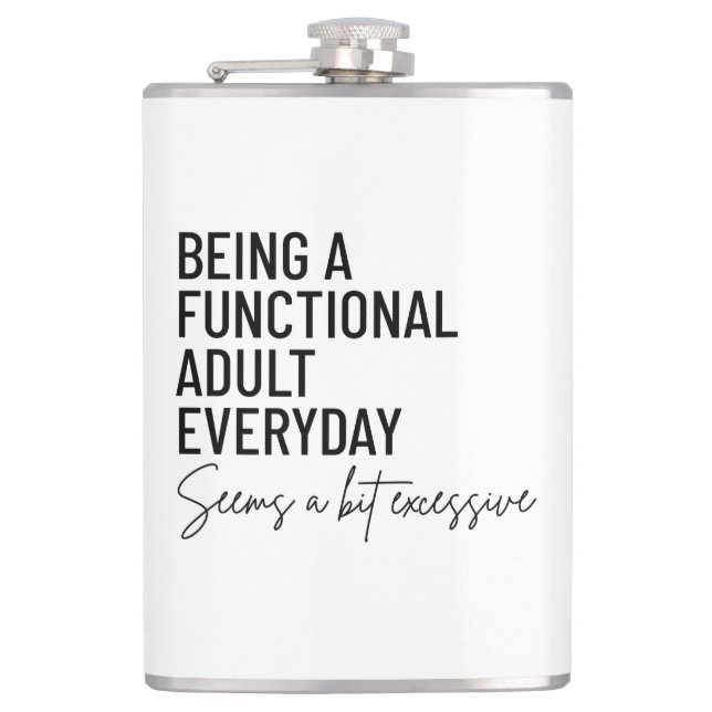 Funny Adulting Flask (Front)