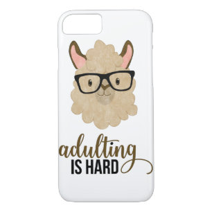 Funny Adulting is Hard Hipster Llama iPhone 8/7 Case