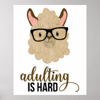 Funny Adulting is Hard Hipster Llama
