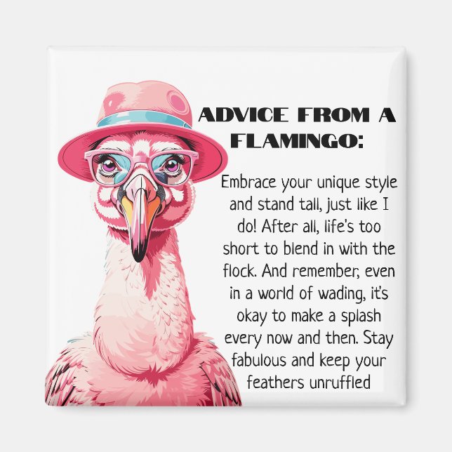 Funny Advice from A Flamingo Magnet (Front)