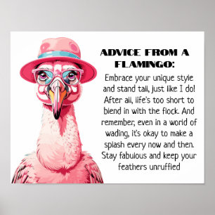 Funny Advice from A Flamingo Poster