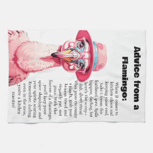 Funny Advice From A Flamingo Tea Towel