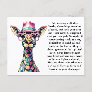 Funny Advice From A Giraffe Postcard