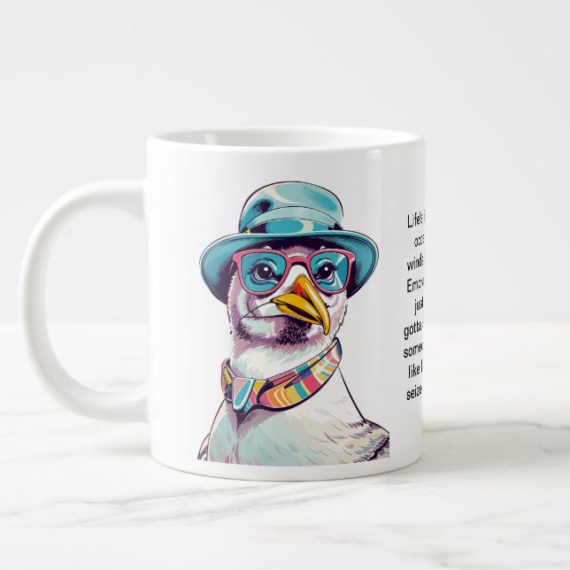 Funny Advice From A Seagull Large Coffee Mug (Left)