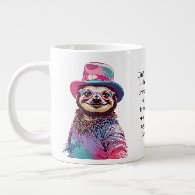 Funny Advice From A Sloth Large Coffee Mug (Left)