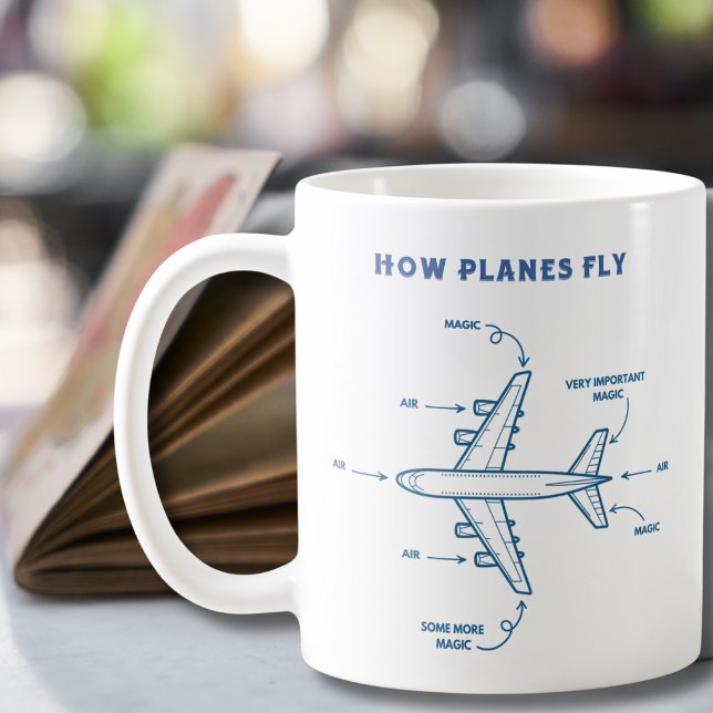 Funny Aeroplane How Planes Fly Pilot or Flight Cre Coffee Mug (Creator Uploaded)