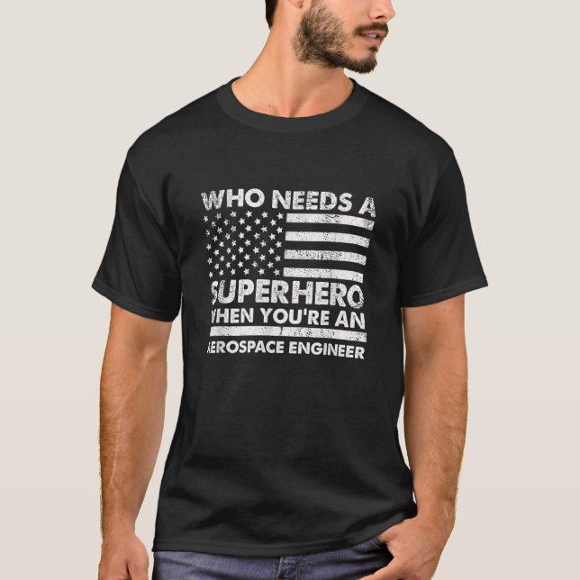 Funny Aerospace Engineer Superhero Vintage Tee For (Front)