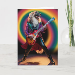 Funny Afghan Hound Rock Star Card