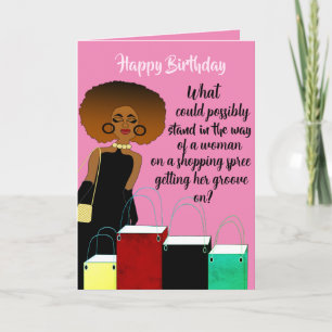 Funny African American Female Birthday Card