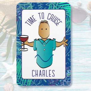 Funny African American Male Cartoon Cruise Door  Magnet