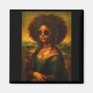 Funny african american mona lisa painting art magnet