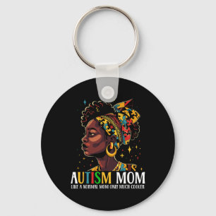 Funny African Black Autism Mum Afro Mother Autism Key Ring