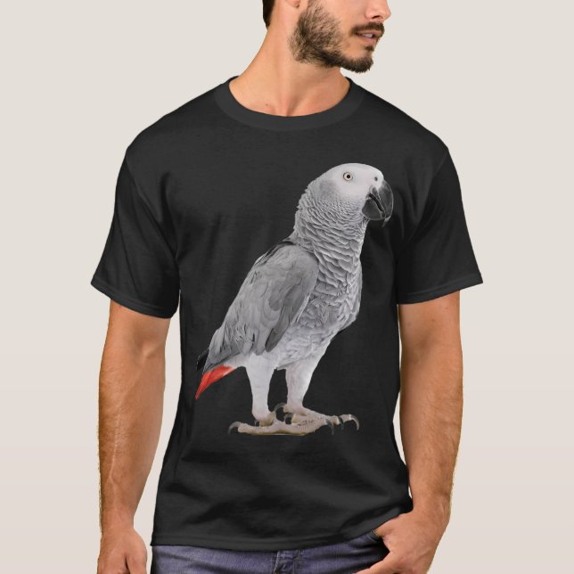 Funny African Grey Parrot Bird Hoodie Womens Mens T-Shirt (Front)