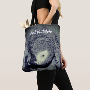 Funny African Grey Parrot Bird Personalised Tote Bag