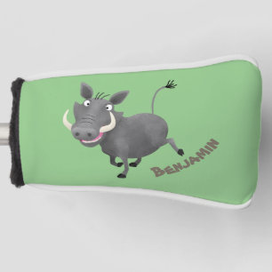 Funny african warthog pig cartoon illustration golf head cover